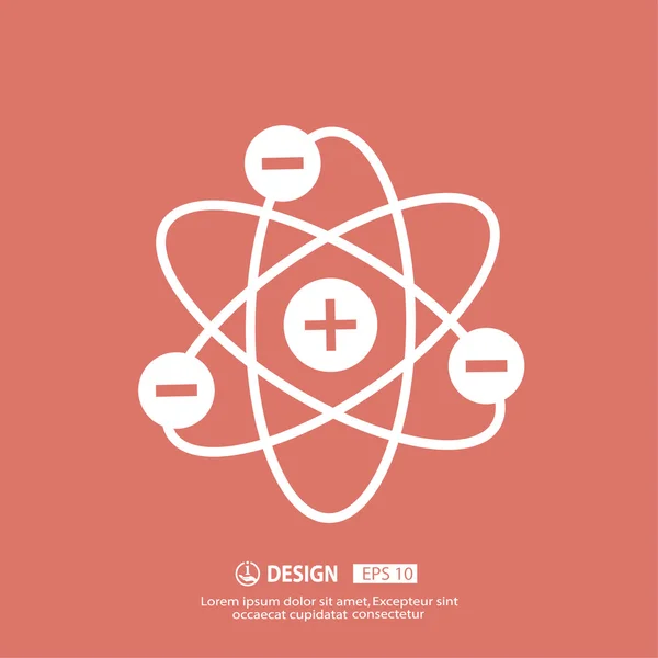 Pictograph of atom icon — Stock Vector