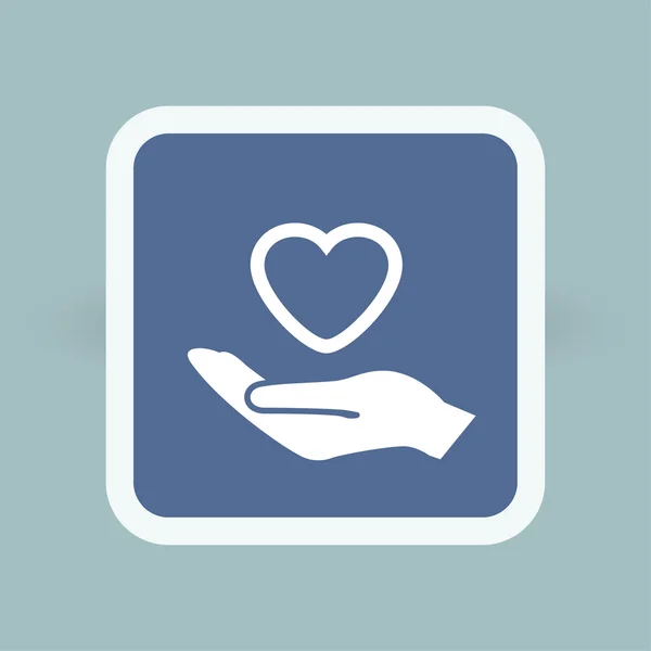 Heart in hand icon — Stock Vector