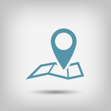 harita simgesi üzerinde toplu iğne