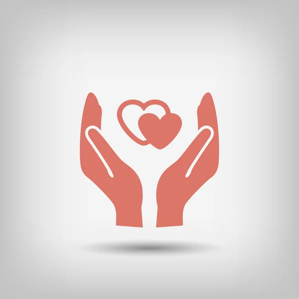 Pictograph of heart in hands — Stock Vector