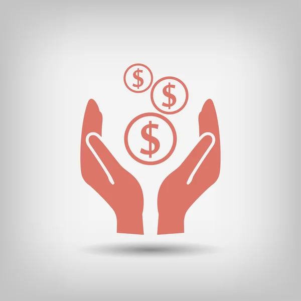 Pictograph of money in hands — Stock Vector