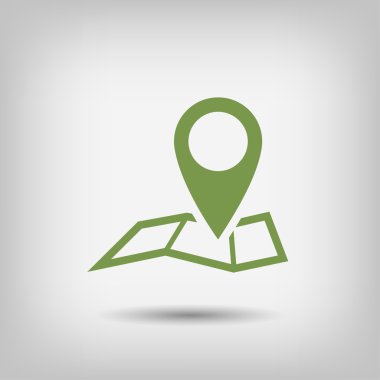 harita simgesi üzerinde toplu iğne