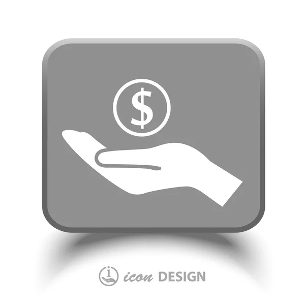 Pictograph of money in hand — Stock Vector