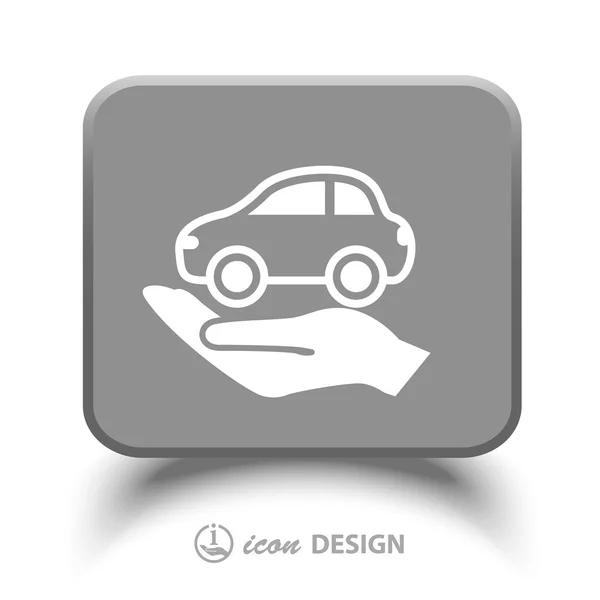 Pictograph of car in hand — Stock Vector