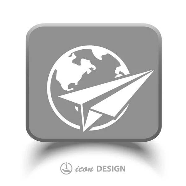 Pictografía del icono del avión — Vector de stock