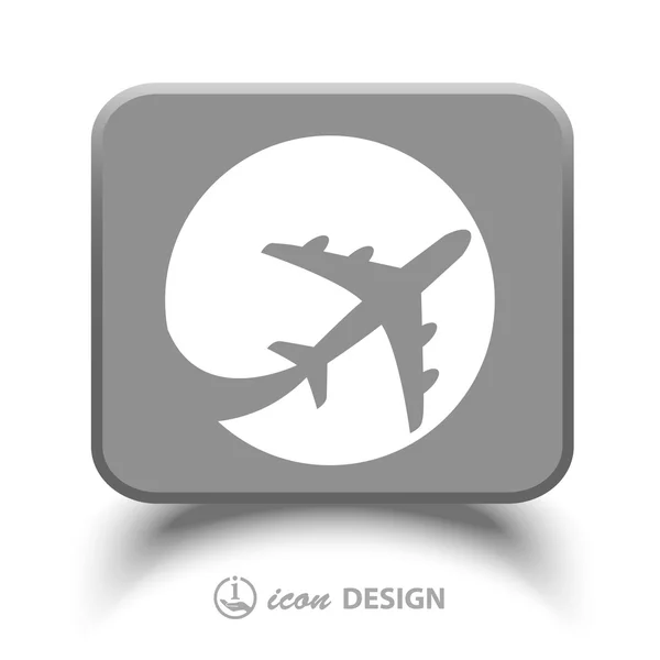 Pictograph of airplane icon — Stock Vector