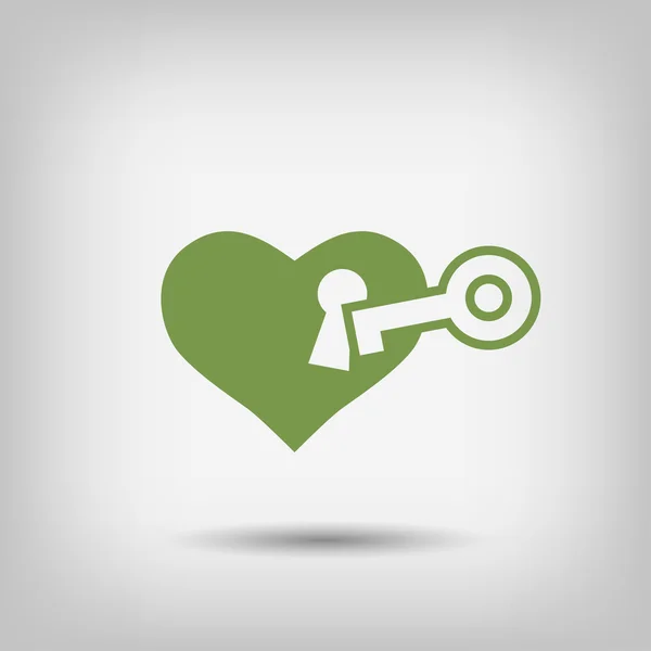 Εικονόγραμμα της καρδιάς με κλειδί — Διανυσματικό Αρχείο
