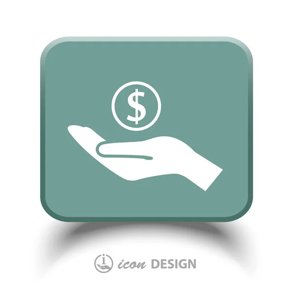 Pictograph of money in hand — Stock Vector