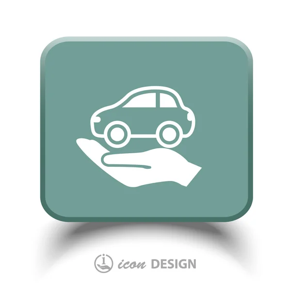 Pictograph of car in hand — Stock Vector