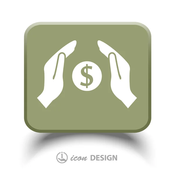 Pictograph of money in hands — Stock Vector