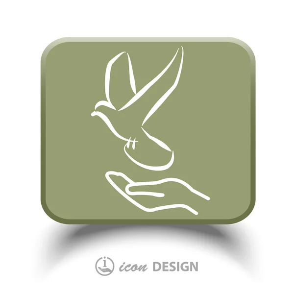 Pictograph voor vogel icon — Stockvector