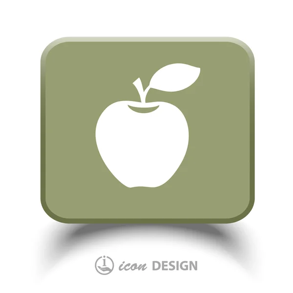 Pictografía del icono de la manzana — Vector de stock