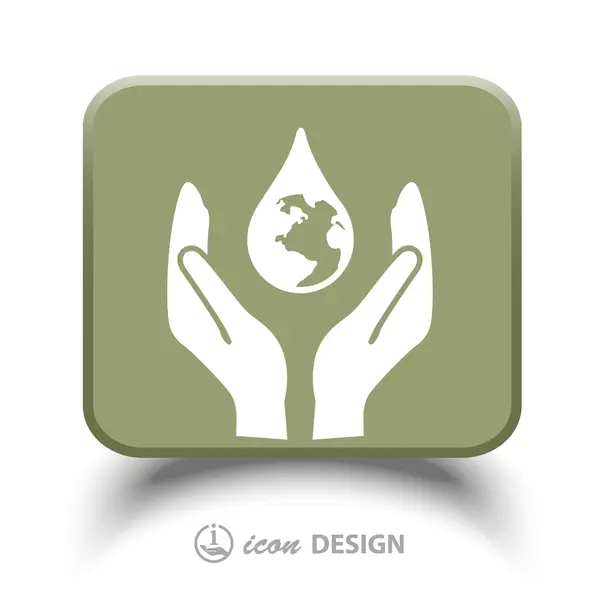 Pictograph of eco icon — Stock Vector