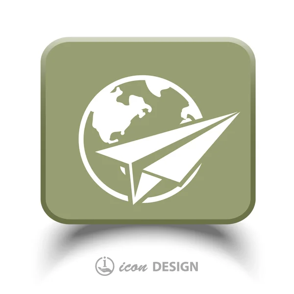 Pictograph van vliegtuig pictogram — Stockvector
