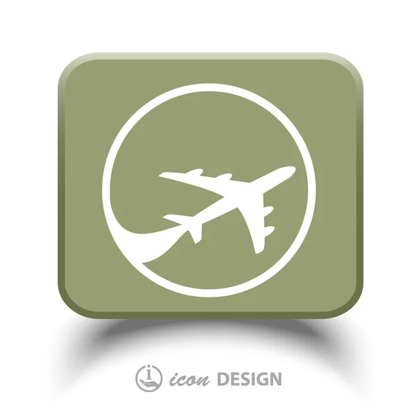 Pictograph of airplane icon — Stock Vector