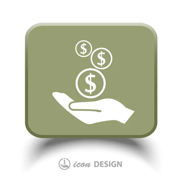 Pictograph of money in hand — Stock Vector