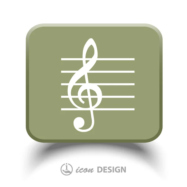 Ikona hudební klíče — Stockový vektor