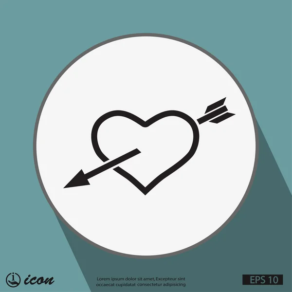 Pittogramma del cuore con freccia — Vettoriale Stock
