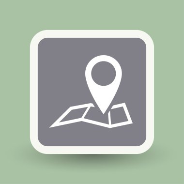 harita simgesi üzerinde toplu iğne