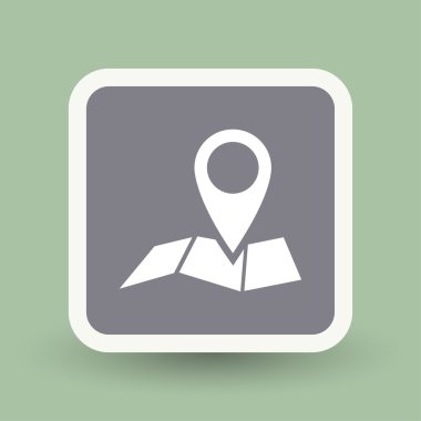 harita simgesi üzerinde toplu iğne