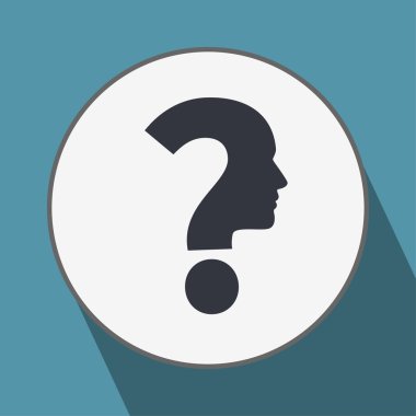 soru işareti ve adam baş