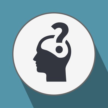 soru işareti ve adam baş