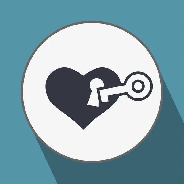 Pictogramme de coeur avec clé — Image vectorielle