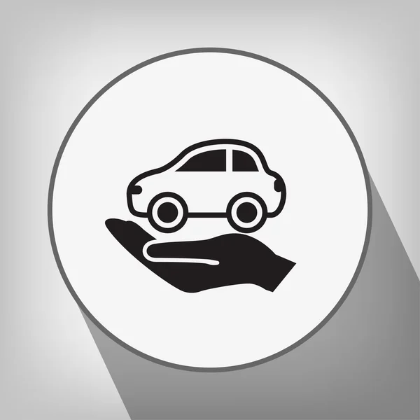 Ikona automobilu v ruce — Stockový vektor
