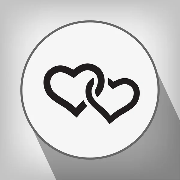 Ikona dvou srdcí — Stockový vektor