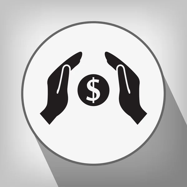 Pictografía del dinero en las manos — Vector de stock