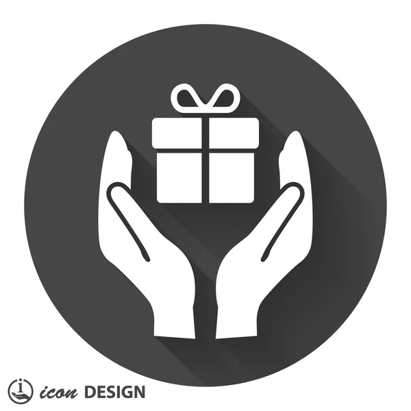 Pictograph of gift icon — Stock Vector