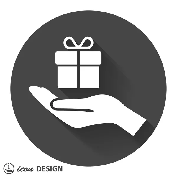 Pictografía del icono del regalo — Vector de stock