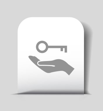 Elinde anahtar simgesi