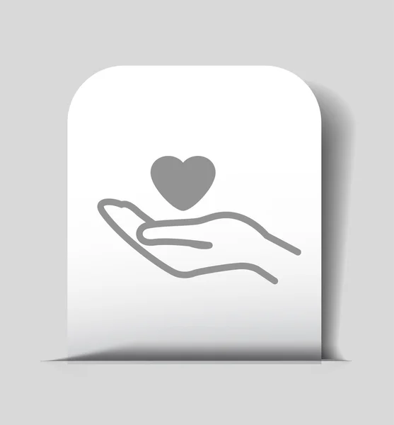 Εικονόγραμμα της καρδιάς στο χέρι — Διανυσματικό Αρχείο