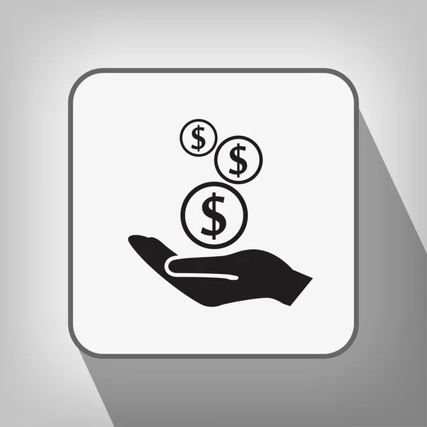 Pictograph of money in hand — Stock Vector