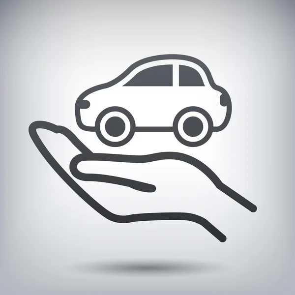 Pictografía del coche en mano — Vector de stock