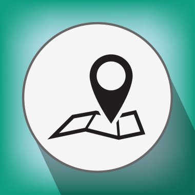 harita simgesi üzerinde toplu iğne