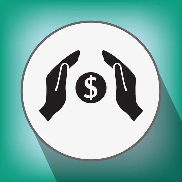 Pictograph of money in hands — Stock Vector