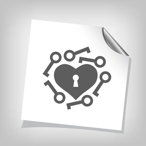 Piktogramm des Herzens mit Schlüsseln — Stockvektor