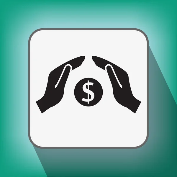 Pictograph of money in hands — Stock Vector