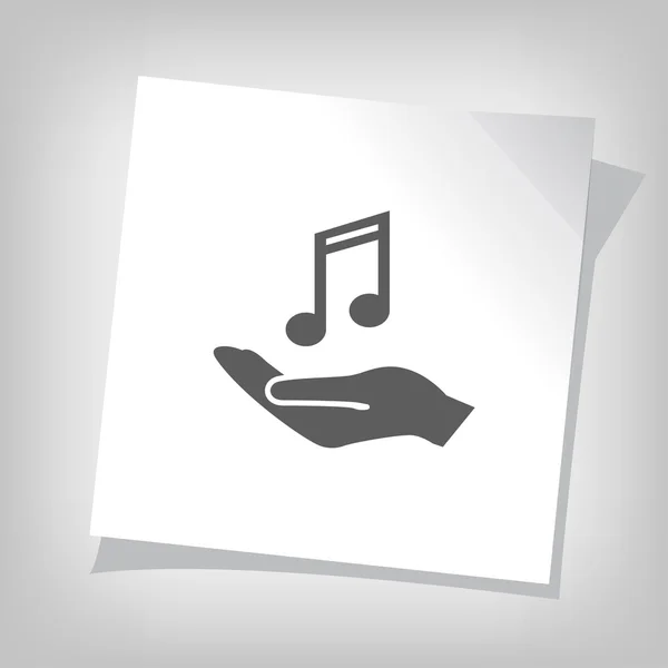 Piktogramm der Musik in der Hand — Stockvektor
