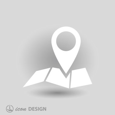 harita simgesi üzerinde toplu iğne