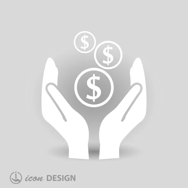 Pictograph of money in hands — Stock Vector