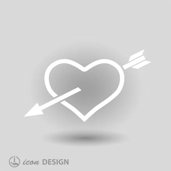 Pictografía de corazón con flecha — Vector de stock