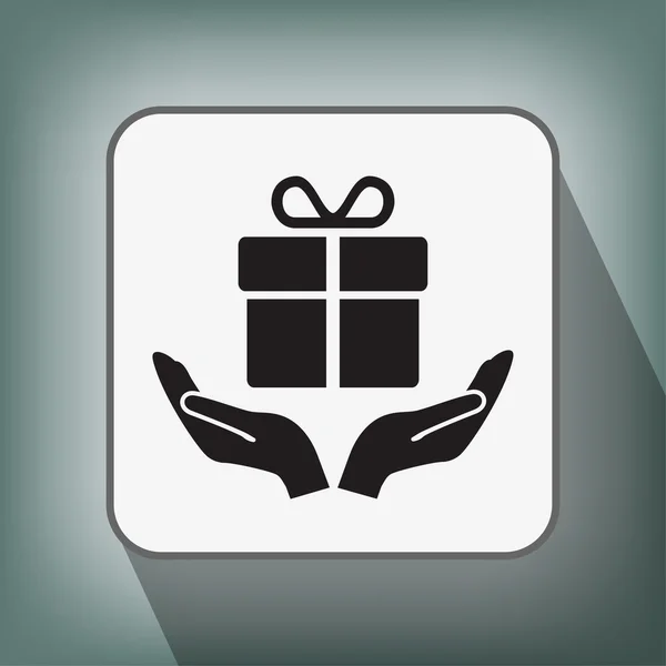 Pictograph van geschenk pictogram — Stockvector