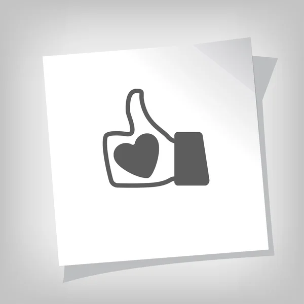 Pictografía del icono like — Vector de stock