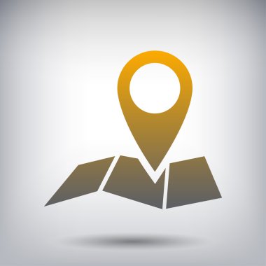 harita simgesi üzerinde toplu iğne