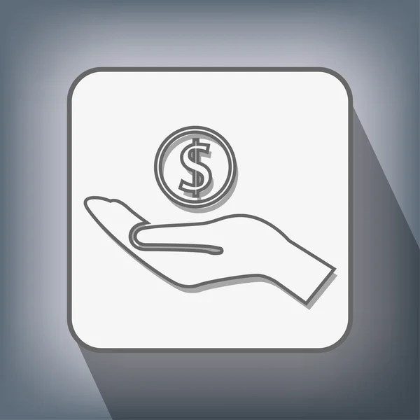 Ikona peníze v ruce — Stockový vektor