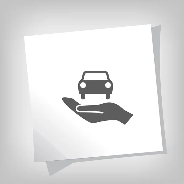 Piktogramm des Autos in der Hand — Stockvektor