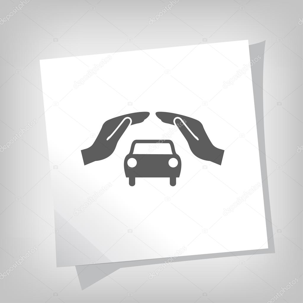 Pictograph of car in hands